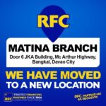 Matina branch moving to a new location at Door 6 JKA Building, Mc Arthur Highway, Bangkal, Davao City